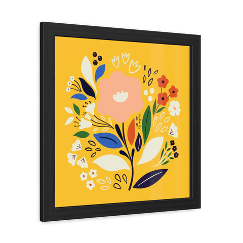 Bloom 1 - Bright Floral Framed Poster - Cheerful Wall Art for Home Decor