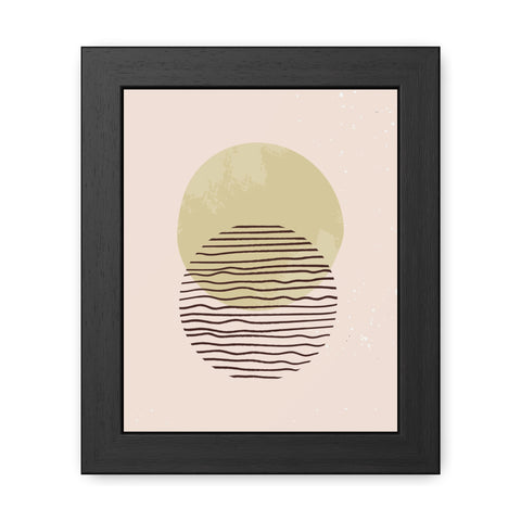 Blend 1 - Modern Minimalist Framed Poster – Abstract Green and Beige Art