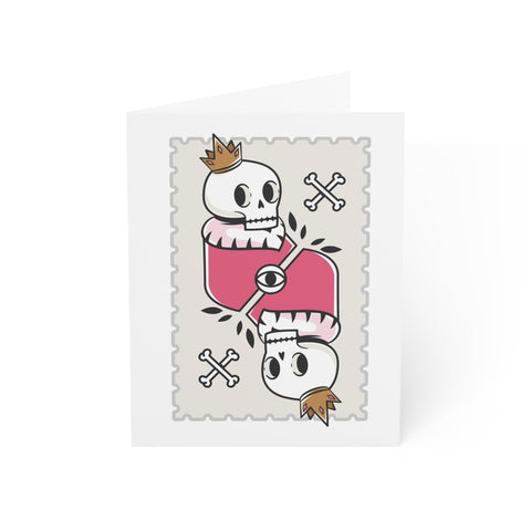 Gothic Skull & Heart Greeting Card — Valentine Greeting Card - Illustrated, Funny, Snarky, Modern