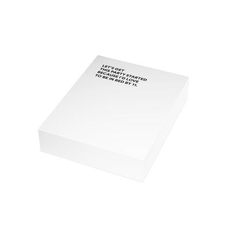 "Let’s Get This Party Started Because I’d Love To Be In Bed By 11" Greeting Card — Humorous Greeting Card - Illustrated, Funny, Snarky, Modern