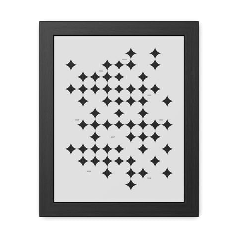 Gridlock 3 - Modern Geometric Framed Poster Art - Minimalist Home Decor