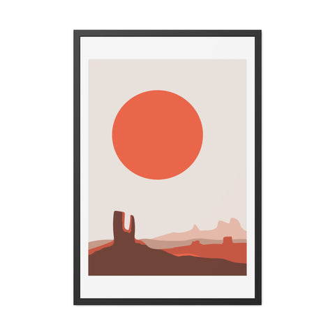 Desert Sun 3 - Desert Sunset Framed Poster - Minimalist Wall Art for Home Decor