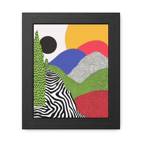Cristobal 4 - Colorful Landscape Framed Poster - Modern Wall Art for Home Decor