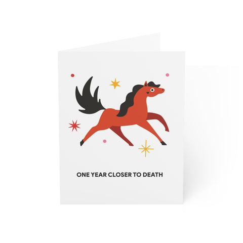 “One Year Closer to Death” Birthday Card — Birthday Greeting Card - Illustrated, Funny, Snarky, Modern