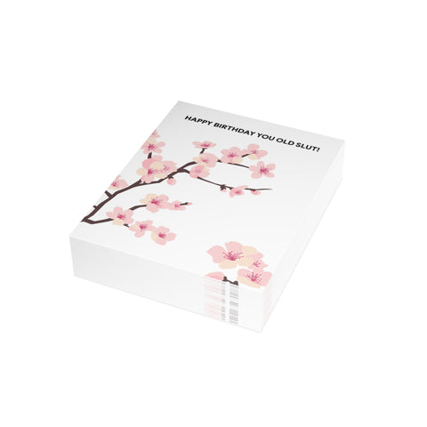 Happy Birthday you Old Slut - Floral Birthday Card — Birthday Greeting Card - Illustrated, Funny, Snarky, Modern