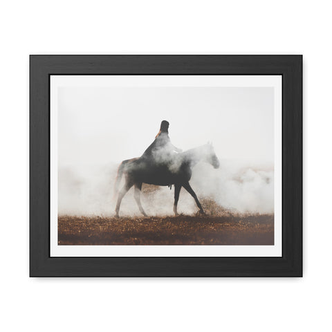 Fog Ride - Mystical Horse Framed Poster - Perfect for Home Decor & Gift Ideas