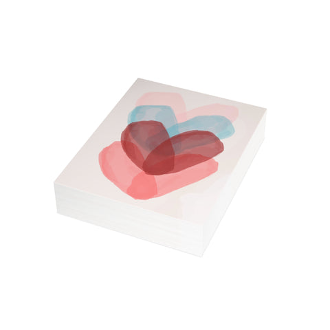 Watercolor Layered Hearts Greeting Card — Love / Valentine Greeting Card - Illustrated, Funny, Snarky, Modern