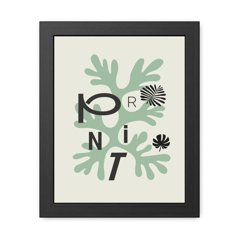 Just a Print - Modern Botanical Framed Poster – Stylish Home Decor with ‘PRINT’ Design