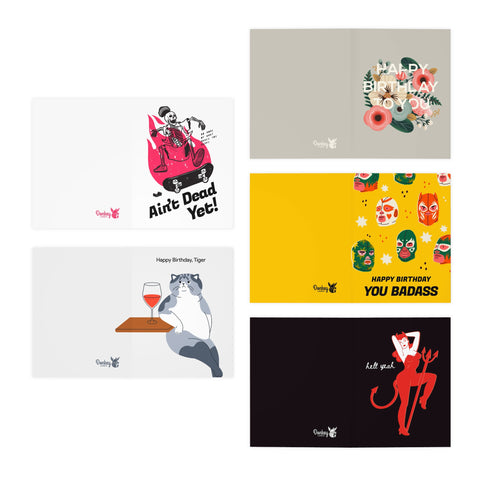 Happy Birthday 5-Pack Variety Greeting Cards Set