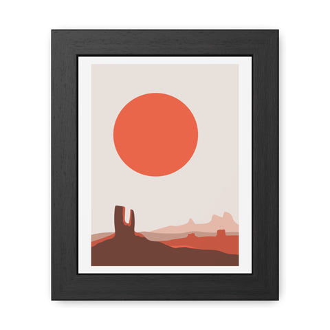 Desert Sun 3 - Desert Sunset Framed Poster - Minimalist Wall Art for Home Decor
