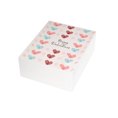"Happy Valentines" Watercolor Hearts – Love / Valentine Greeting Card - Illustrated, Funny, Snarky, Modern