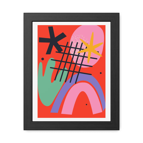 Kurian 9 - Vibrant Abstract Framed Poster - Colorful Wall Art for Home Decor