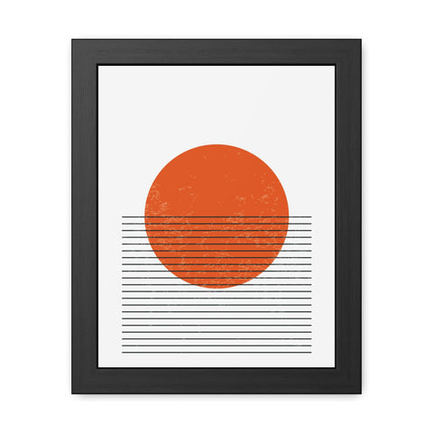 Ink Stamp 3 - Minimalist Sunset Framed Poster - Modern Home Decor Art