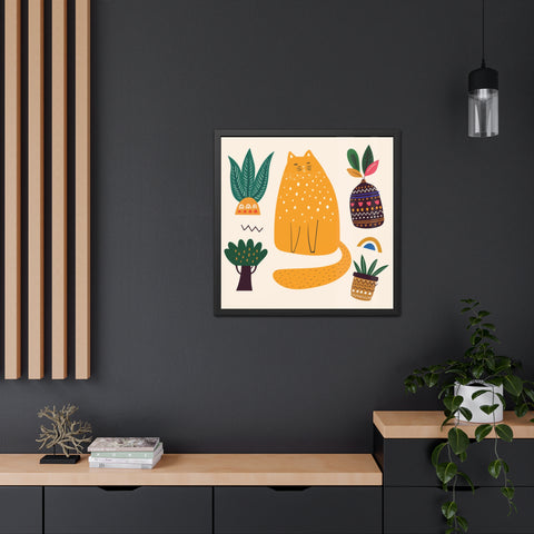 Cat Lounger 2 - Whimsical Cat Framed Poster - Cozy Home Decor for Cat Lovers