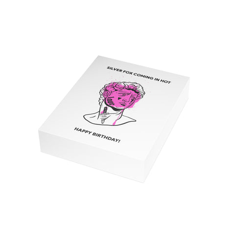 Silver Fox Birthday Greeting Card — Birthday Greeting Card - Illustrated, Funny, Snarky, Modern