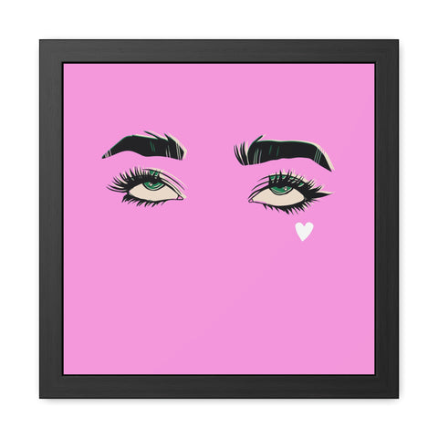 How your email finds me - Stylish Framed Poster with Eye Art - Pink Wall Decor for Modern Spaces