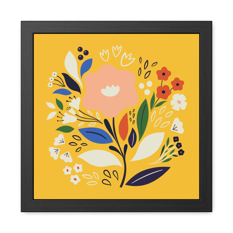 Bloom 1 - Bright Floral Framed Poster - Cheerful Wall Art for Home Decor