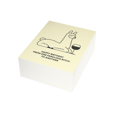 "Happy Birthday From One Fabulous Bitch to Another" Birthday Card – Birthday Greeting Card - Illustrated, Funny, Snarky, Modern