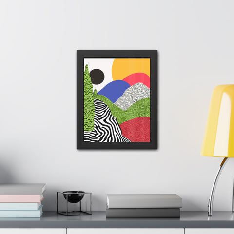 Cristobal 4 - Colorful Landscape Framed Poster - Modern Wall Art for Home Decor