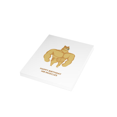 “Happy Birthday Mr Muscles” Muscle Doge Birthday Card — Birthday Greeting Card - Illustrated, Funny, Snarky, Modern