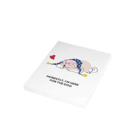 "Honestly, I'm Here for the Dog" Dog Lover Greeting Card — Dog Lover Greeting Card - Illustrated, Funny, Snarky, Modern