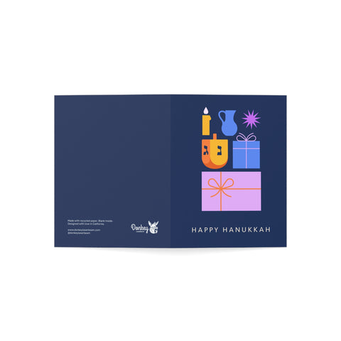 Happy Hanukkah Greeting Card — Hanukkah / Holiday Greeting Card - Illustrated, Modern