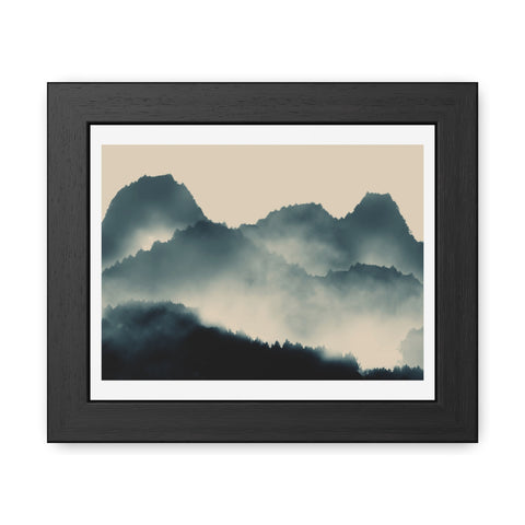 Foggy Morning 1 - Serene Mountain Framed Poster – Perfect Wall Art for Nature Lovers
