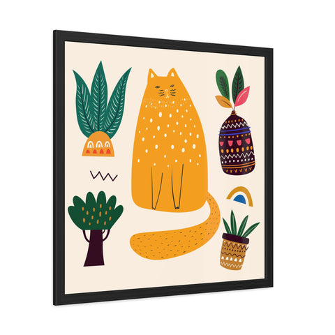 Cat Lounger 2 - Whimsical Cat Framed Poster - Cozy Home Decor for Cat Lovers