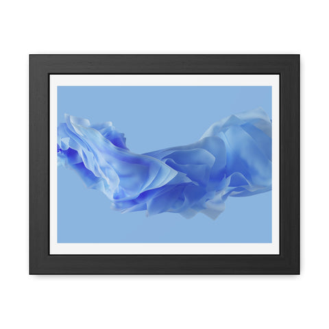 Foldable Study - Serene Blue Abstract Framed Poster - Modern Wall Art Decor for Calm Spaces