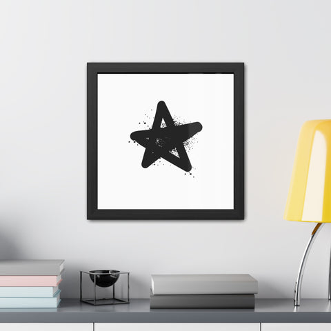 Graffiti 1 - Minimalist Star Wall Art - Framed Poster for Modern Decor