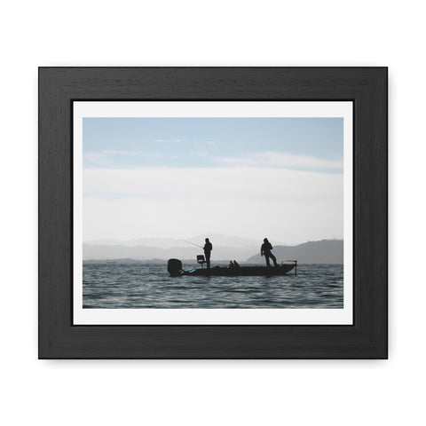 Fishing Boat - Silhouette Framed Poster - Perfect for Outdoor Enthusiasts and Home Decor