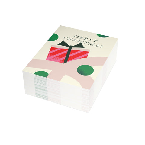 Merry Christmas Gift Box Greeting Card — Christmas / Holiday Greeting Card - Illustrated, Funny, Snarky, Modern