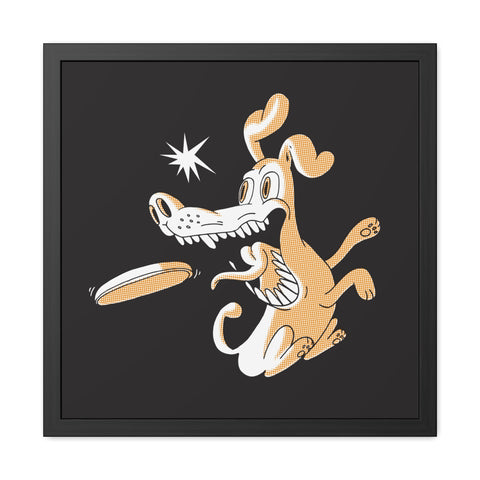 Catch it - Playful Dog Framed Poster - Fun Pet Decor for Animal Lovers