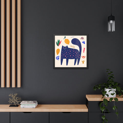 Cat Lounger 3 - Whimsical Cat Framed Poster - Playful Art for Cat Lovers