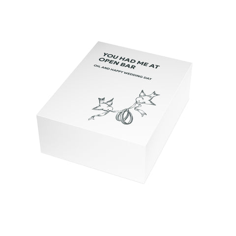 "You Had Me at Open Bar" Wedding Greeting Card — Wedding / Engagement Greeting Card - Illustrated, Funny, Snarky, Modern