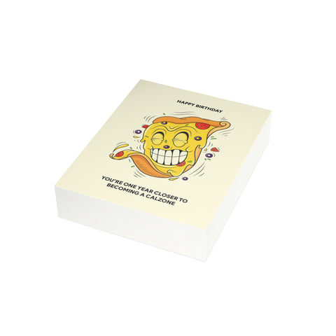 Birthday Card 'You're One Year Closer to Becoming a Calzone' — Birthday Greeting Card - Illustrated, Funny, Snarky, Modern