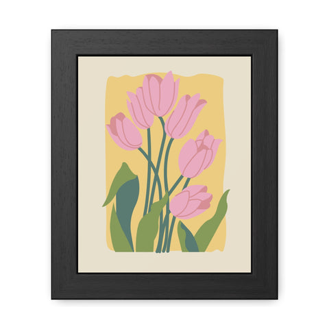 Flowers 3 - Blossoming Tulips Framed Poster - Modern Floral Wall Art
