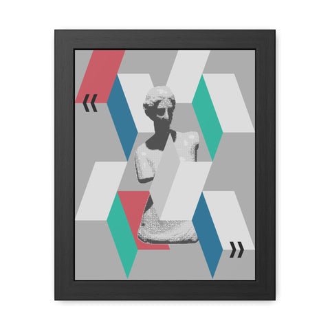 Abstractica 4 - Modern Framed Poster Art - Abstract Geometric Statue Design