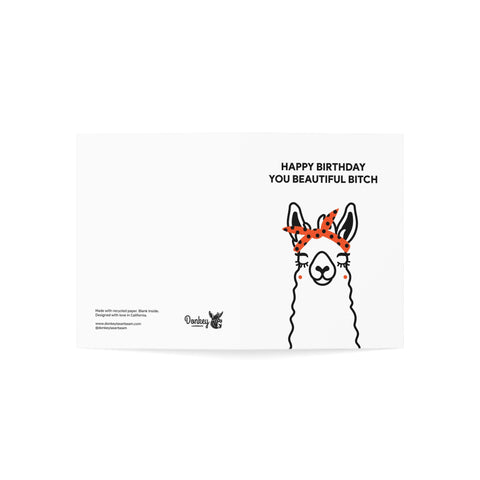 “Happy Birthday You Beautiful Bitch” Birthday Card – Birthday Greeting Card - Illustrated, Funny, Snarky, Modern