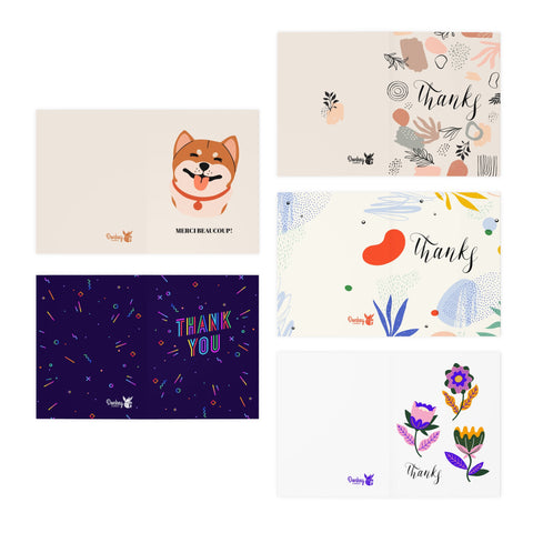 Thank You Cards - 5-Pack Variety Greeting Cards Set