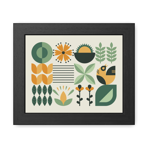 Farmhouse 1 - Botanical Framed Poster Art - Modern Home Decor for Nature Lovers