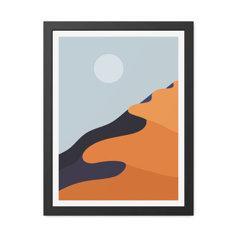 Desert Sun 1 - Modern Desert Landscape Framed Poster - Minimalist Art for Home Decor