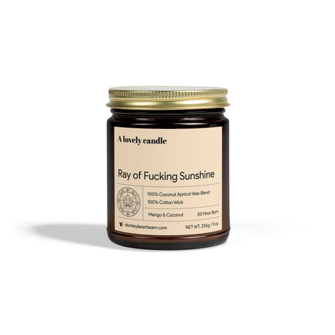 Smells like a Ray of F*cking Sunshine - Mango Coconut Scented Soy Candle, 9oz