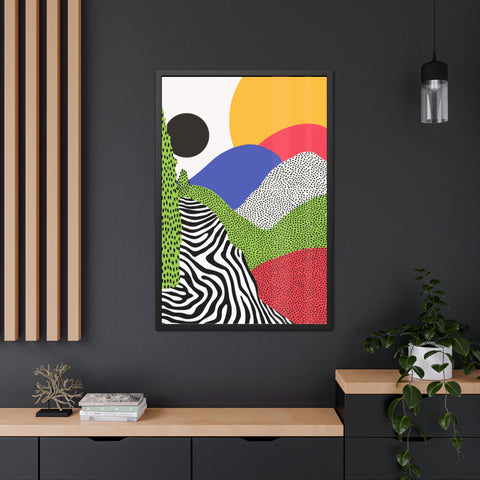 Cristobal 4 - Colorful Landscape Framed Poster - Modern Wall Art for Home Decor