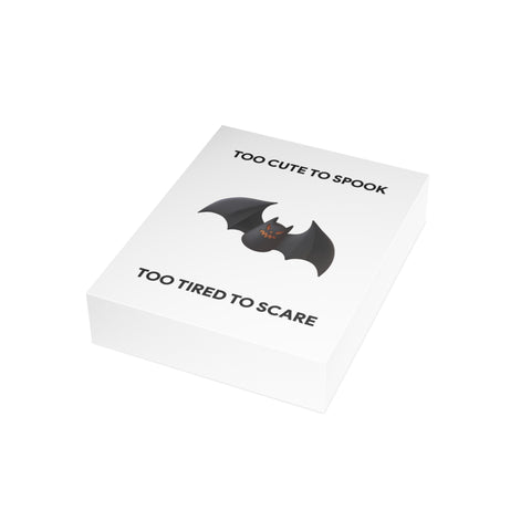 "Too Cute to Spook, Too Tired to Scare" Bat Greeting Card — Halloween / Holiday Greeting Card - Illustrated, Modern