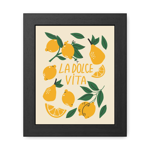 La Dolce Vita Lemon Framed Poster – Bright and Cheerful Wall Art for Home Decor