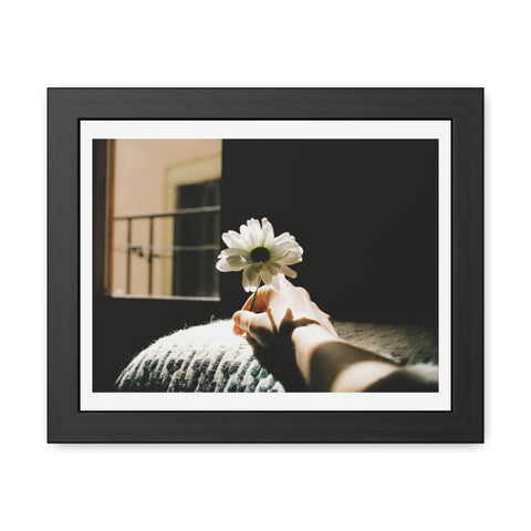 Hold Me - Elegant Framed Flower Art Poster - Serenity and Warmth for Home Decor
