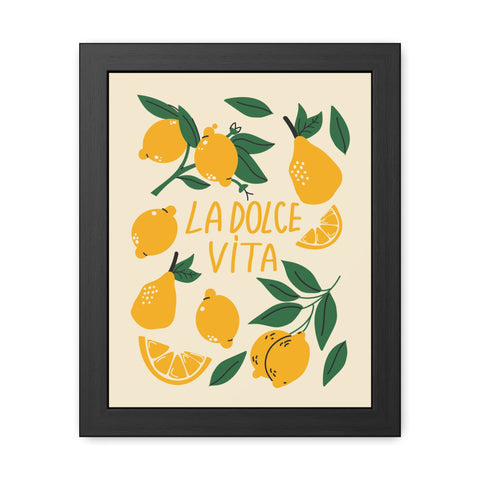 La Dolce Vita Lemon Framed Poster – Bright and Cheerful Wall Art for Home Decor