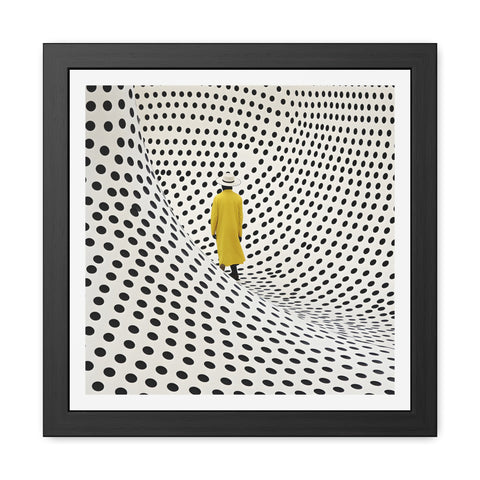 Dotted 2 - Modern Framed Poster - Yellow Coat & Polka Dot Design