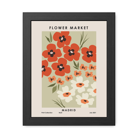 Flower Market - Madrid - Framed Floral Poster - Flower Market Madrid Art Print